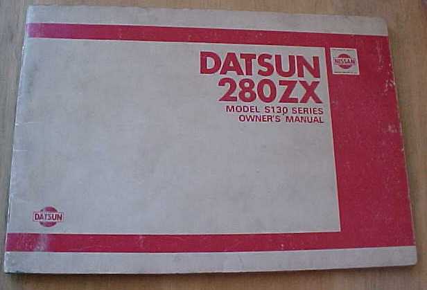 Datsun 280 ZX Manual Original del Dueño